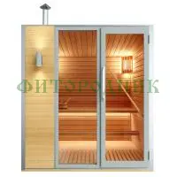 уличная модульная трехместная сауна «premium» с дровяной печью