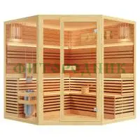 финская сауна четырехместная угловая «comfort» с электрической печью