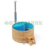 фурако круглая «premium» из лиственницы с пластиковой вставкой с интегрированной печью 2000 мм