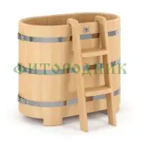 овальная купель «premium» из кедра длина 1400 мм ширина 780 мм высота 1150 мм