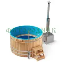 фурако круглая «comfort» из лиственницы с пластиковой вставкой с внешней печью 2000 мм