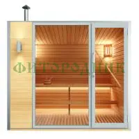 уличная модульная четырехместная сауна «premium» с дровяной печью