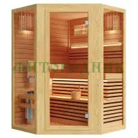 финская сауна двухместная угловая «comfort» с электрической печью