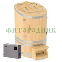 кедровая бочка овальная «профессиональная» со скосом с парогенератором «steamlux»