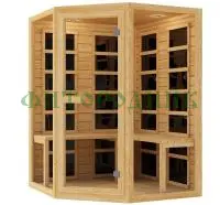 трехместная угловая инфракрасная сауна «original» с карбоновыми излучателями