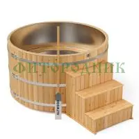 фурако круглая «premium» из лиственницы с вставкой из нержавеющей стали с электроподогревом 2000 мм