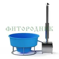 фурако круглая «premium» из лиственницы с термопластиковой вставкой с внешней печью с газовой горелкой 2000 мм