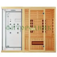 двухместная инфракрасная сауна «original» с душевой кабиной