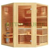 финская сауна трехместная угловая «comfort» с электрической печью