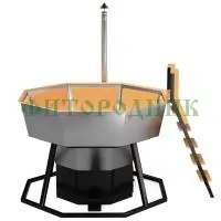 банный чан «premium neo black» на подставке с печью 2150 мм