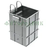 квадратная купель «comfort» из нержавеющей стали длина 1000 мм ширина 1000 мм высота 1150 мм
