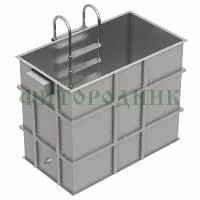 прямоугольная купель «comfort» из нержавеющей стали длина 1400 мм ширина 800 мм высота 1150 мм