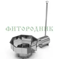 фурако «premium terrace октагон» из нержавеющей стали с внешней печью 2150 мм