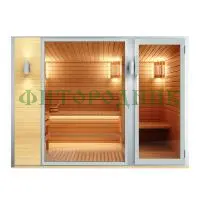 уличная модульная четырехместная сауна с предбанником «premium» с электрической печью