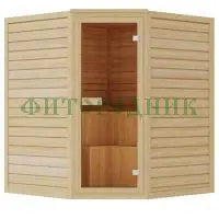 комбинированная сауна трехместная угловая «comfort» с электрической печью и парогенератором