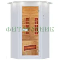 одноместная угловая инфракрасная сауна «interio» с керамическими излучателями