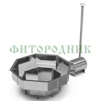 фурако «premium terrace октагон» из нержавеющей стали с внешней печью 2350 мм