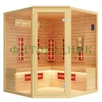трехместная угловая инфракрасная сауна «comfort» с керамическими излучателями
