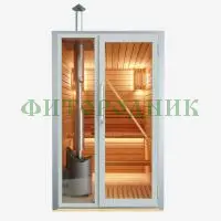уличная модульная двухместная сауна «premium» с дровяной печью
