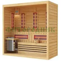 комбинированная сауна трехместная «premium» с электрической печью harvia