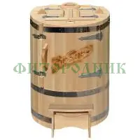 кедровая бочка овальная «профессиональная» со скосом с художественным оформлением «ваш логотип»