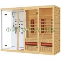 трехместная инфракрасная сауна «comfort» с душевой кабиной