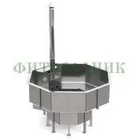 фурако «premium terrace октагон» из нержавеющей стали со встроенной печью 2150 мм