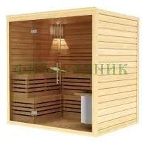 финская сауна четырехместная «premium» с электрической печью harvia