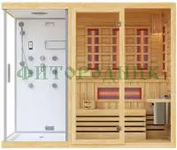 комбинированная сауна двухместная «comfort» с душевой кабиной