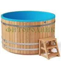 круглая купель «comfort» из лиственницы с термопластиковой вставкой диаметр 2000 мм