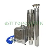 внешняя квадратная дровяная печь «steamlux» premium для бассейна и купели 40 квт