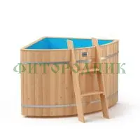 угловая купель «original» с пластиковой вставкой длина 1100 мм ширина 1100 мм высота 900 мм