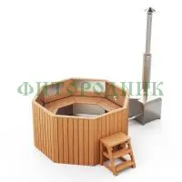 фурако «comfort октагон» из нержавеющей стали с внешней печью 1700 мм