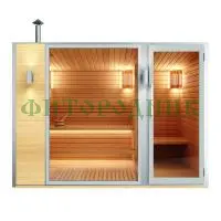 уличная модульная четырехместная сауна с предбанником «premium» с дровяной печью