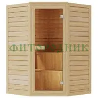 комбинированная сауна двухместная угловая «comfort» с электрической печью и парогенератором