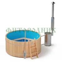 фурако круглая «original» из сосны с пластиковой вставкой с внешней печью 2000 мм