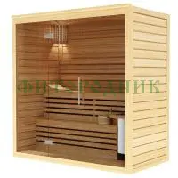 финская сауна трехместная «premium» с электрической печью harvia