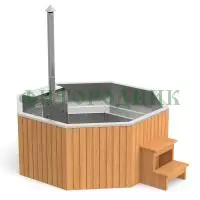 фурако «premium октагон» из нержавеющей стали со встроенной печью 2350 мм