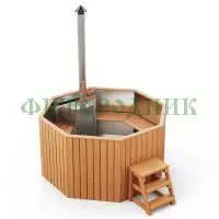 фурако «comfort октагон» из нержавеющей стали с интегрированной печью 1700 мм