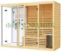 трехместная финская сауна «comfort» с душевой кабиной