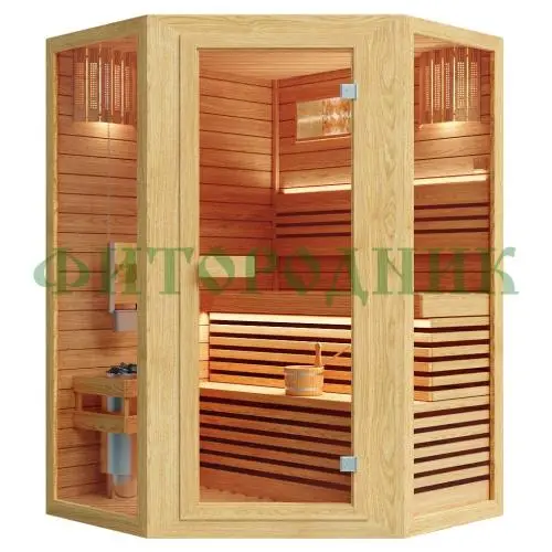 финская сауна двухместная угловая «comfort» с электрической печью финская сауна двухместная угловая «comfort» с электрической печью