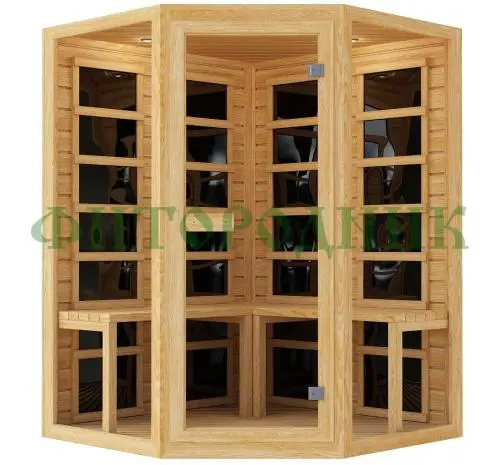 трехместная угловая инфракрасная сауна «original» с карбоновыми излучателями