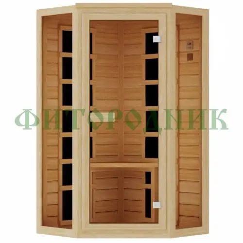 одноместная угловая инфракрасная сауна «comfort» с карбоновыми излучателями