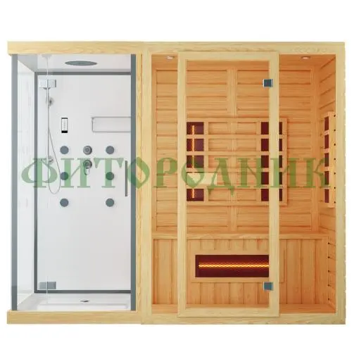 двухместная инфракрасная сауна «original» с душевой кабиной