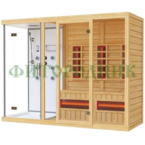 трехместная инфракрасная сауна «comfort» с душевой кабиной трехместная инфракрасная сауна «comfort» с душевой кабиной