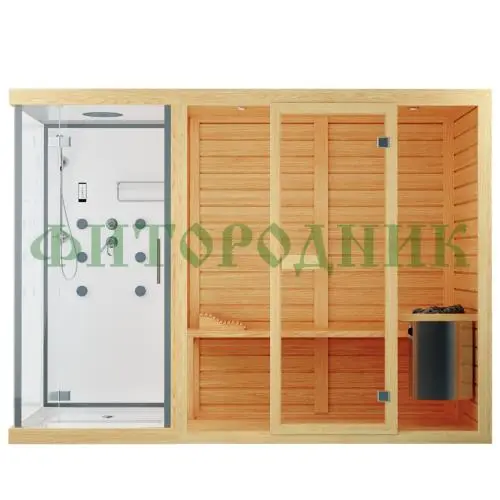 трехместная финская сауна «original» с душевой кабиной трехместная финская сауна «original» с душевой кабиной