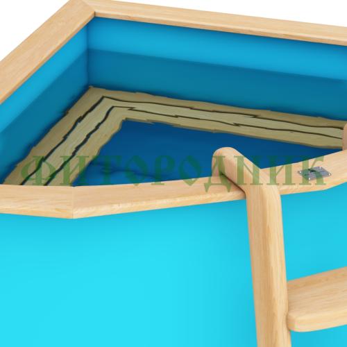 угловая купель «comfort» из полипропилена длина 1500 мм ширина 1500 мм высота 1000 мм