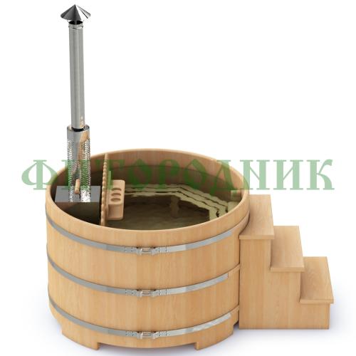 фурако круглая «premium» из кедра со встроенной печью 1700 мм