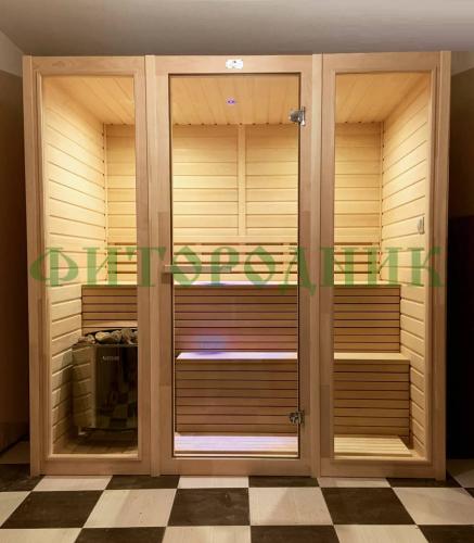 финская сауна трехместная «comfort» с электрической печью