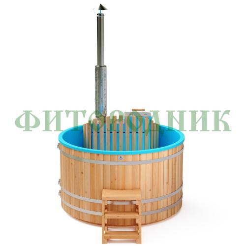 фурако круглая «premium» из лиственницы с термопластиковой вставкой со встроенной печью 2000 мм